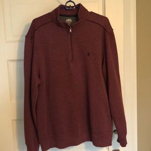 Izod saltwater 1/4 zip fleece pullover burgundy